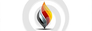 Abstract Symbol Representing Rising Flame From Oil Logo in Energy Sector photo