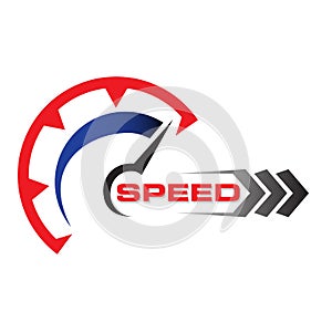 Abstract symbol of speed logo, internet downloads.