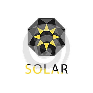 Abstract symbol of sun, solar technology logo