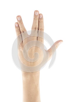 Abstract symbolic hand gesture, Isolated on white background, Clipping path Included.