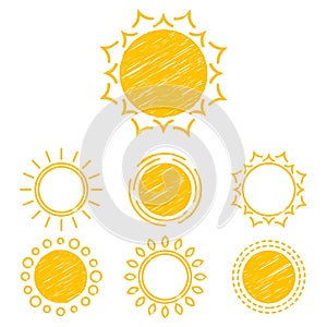 Abstract symbols of the sun