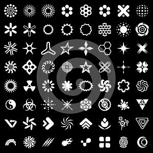 Abstract symbols vector icons set