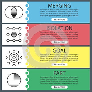 Abstract symbols web banner templates set