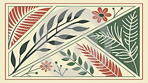 Abstract Symmetrical Leaf Pattern Vector Design Element, vector design Generative AI