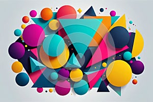 Abstract Symphony: Melodic Fusion of Multi-Color Shapes photo