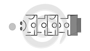Abstract System or Process Flow with Nodes and Connections Icon, vector design Generative AI
