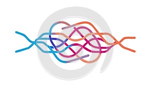 Abstract Tangled Colorful Lines, Complex Network Vector Graphic Design, vector design Generative AI