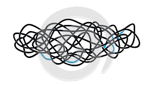 Abstract Tangled Lines, Complexity and Confusion Art, vector design Generative AI