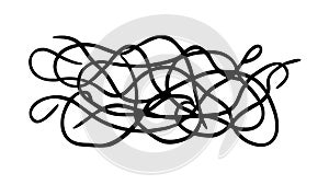 Abstract Tangled Lines for Complexity and Creative Chaos, vector design Generative AI