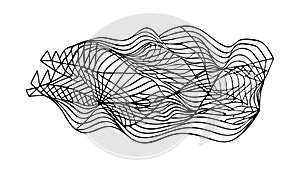 Abstract tangled lines, intricate monochrome pattern, vector design Generative AI