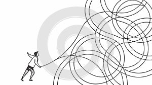 Abstract Tangled Lines Representing Complexity or Networks, vector design Generative AI