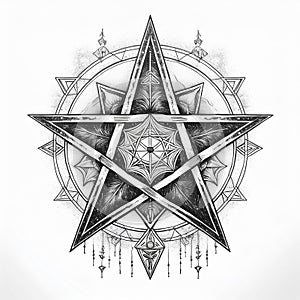 Cool tattoo design. Pontilhism. Fineline. AI generated