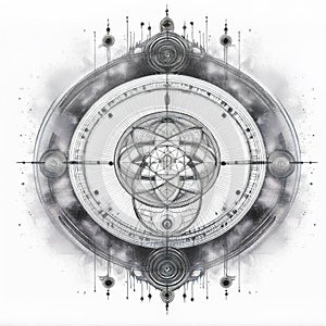 Cool tattoo design. Pontilhism. Fineline. AI generated