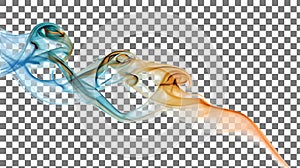 Abstract Teal and Black Flowing Wave Pattern on a Transparent Background