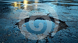 Abstract teal blue background with dark circle