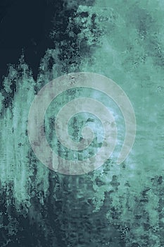 abstract teal blue green wall painting with artistic detail background