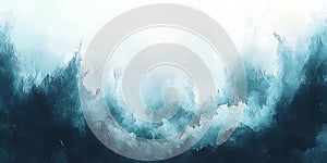 Abstract Teal Blue Ocean Wave Texture Background