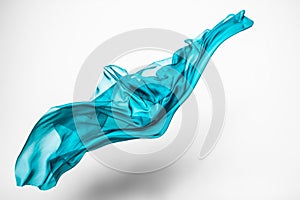 Abstract teal fabric in motion