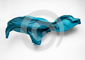 Abstract teal fabric in motion