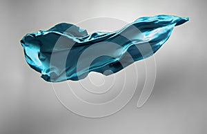 Abstract teal fabric in motion