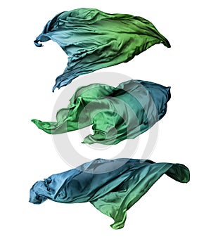 Abstract teal fabric in motion