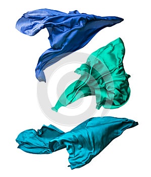 Abstract teal fabric in motion