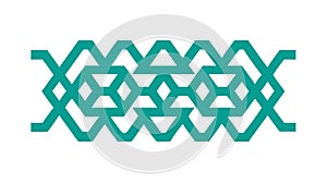 Abstract Teal Interlocking Geometric Pattern, vector design Generative AI