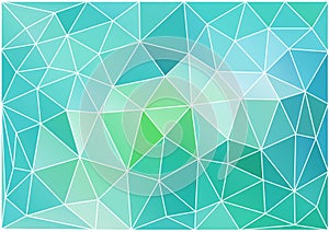 Abstract teal low poly background, vector