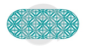 Abstract Teal Pattern Border, Geometric Modern Design Element, vector design Generative AI