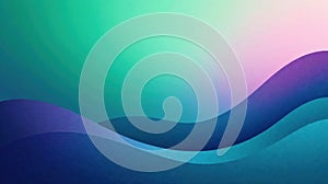 Abstract teal and purple undulating waves background design for presentations and websites. Generative AI