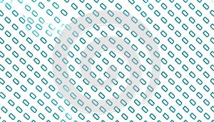 Abstract teal rectangular pattern on white background, slightly