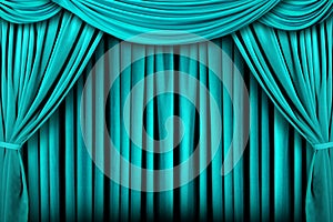 Abstract Teal Theatre Stage Drape Background