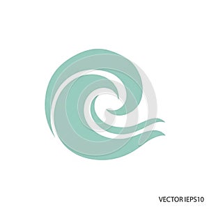 Abstract teal wave icon designed with
