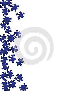 Abstract teaser jigsaw puzzle dark blue pieces