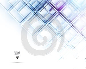 Abstract tech background. Futuristic technology interface. Vector illustration with many geometric shape.