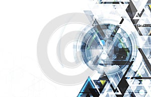 Abstract tech background. Futuristic technology interface. Vector illustration with many geometric shape.