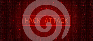 Abstract Tech Binary Code Dark Red. Hacker Attack