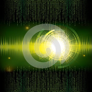 Abstract tech binary green