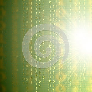 Abstract tech binary green 3d background