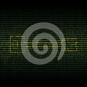 Abstract tech binary security green background