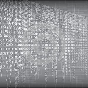 Abstract tech binary silver background