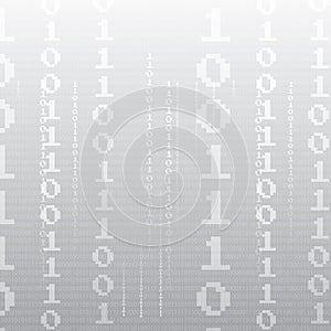 Abstract tech binary silver background