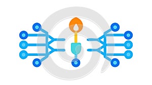 Abstract Tech Circuit Connection, Digital Data Flow Vector Graphic Design, vector design Generative AI