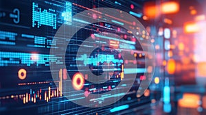 Abstract Tech Data Visualization A Futuristic Display of Digital Information  Analytics