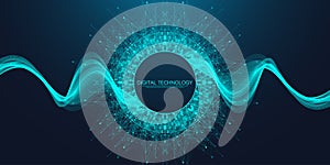 Abstract tech network connection dots. Digital technology and big data analysis background. White background with plexus