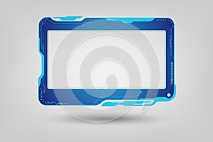 Abstract tech sci fi hologram frame template design background