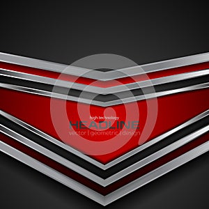 Abstract tech vector metallic arrow background