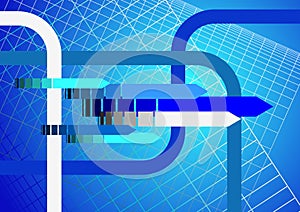 Abstract technical blue background