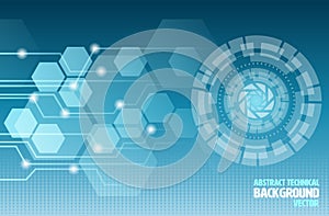 Abstract Technical illustration and blue background