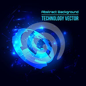 Abstract techno background for futuristic high tech design - vector